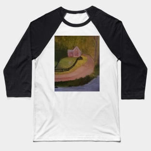 Cottage In The Woods oil painting by Tabitha Kremesec Baseball T-Shirt